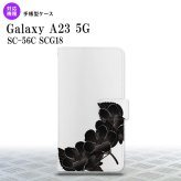 Galaxy A23 GalaxyA23 手帳型スマホケース カバー ハイビスカス 黒 2022年 10月発売 nk-004s-a23-dr084