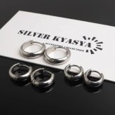 ステンレス 定番 フープピアス シンプルピアス ゴールド シルバー 幅4mm 3サイズ プチプラ メタル 小さめ 細身 プレーン ノーマル セカンド つやつや 両耳2点 レディース 女性 イヤリング 金属アレルギー対応
