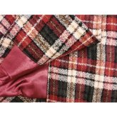 DUCKBILL（ダックビル）タータンチェックのツイードコート 英国調タータンチェック＋ダブルボタンのハーフコート 女の子100-140cm