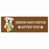 カーサイン 高齢者マーク SENIOR SAFE DRIVER ピットブル ステッカー シール 長方形 15x5cm 肉球 日本製 車