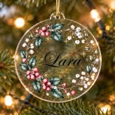 【名入れ】アクリル クリスマス オーナメント ツリー ギフト プレゼント 贈り物 透明 飾り 装飾 記念 記念日 インテリア 雑貨 冬 男の子 女の子 ペット 男性 女性 オーダーメイド