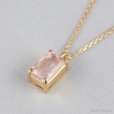  非加熱 ピーチサファイア　1.87ct ネックレス ペンダント 18金 K18 シンプル 一粒 一石 女性 プレゼント ギフト 誕生石 サファイア ピンク サファイアネックレス Drops