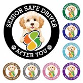 カーサイン 高齢者マーク SENIOR SAFE DRIVER ゴールデンドゥードル ステッカー シール 直径13cm 肉球 日本製 車