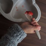 Lien de famille もぐもぐ5点セット ベビー食器＆カトラリー EVA樹脂 お食事エプロン＆マット bien mangeシリーズ ベビーギフト 出産祝い ギフト プレゼント
