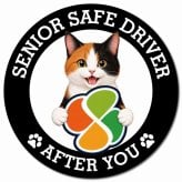 カーサイン 高齢者マーク SENIOR SAFE DRIVER 三毛 マグネット 強力 直径13cm 肉球 日本製 車 ステッカー