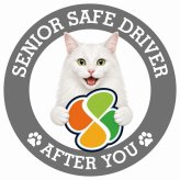 カーサイン 高齢者マーク SENIOR SAFE DRIVER ターキッシュアンゴラ ステッカー シール 直径13cm 肉球 日本製 車