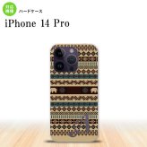 iPhone14 Pro iPhone14 Pro スマホケース 背面ケース ハードケース エスニック ゾウ ベージュ ブルー +アルファベット 2022年 9月発売 nk-i14p-1572i