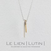 le lien lutin ゴールド シルバー ネックレス シンプル 可愛い 棒 バー プチ つけっぱなし お洒落 レディース 18金 K18 地金 ダブル ペンダント ジュエリー アクセサリー プレゼント ギフト 記念日