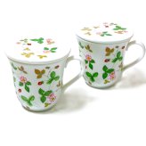 ウェッジウッドWEDGWOOD　ワイルドストロベリー　カジュアル 蓋付マグ ペア