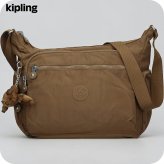 キプリング ショルダーバッグ レディース ブランド Kipling ギャビー ロゴ ワンポイント 無地 K15255-1NA Smooth Khaki