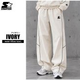 STARTER スターター トラックパンツ レディース メンズ sbm-6254 ナイロン タスラン メッシュ裏地 パイピング 切替 イージーパンツ ロゴ 刺繍 ドローコード シャカパン ルーズ ストリート ヒップホップ ダンス カジュアル M L XL 2026FW Karlas