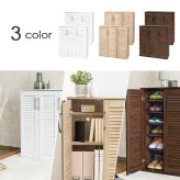 収納家具 ラック ルーバーシューズ 2点セット 靴箱 2台セット 最大56足収納可能 引出し 玄関収納 下駄箱 シューズボックス 靴入 スリム 省スペース 可動棚 スリッパ収納 木目 収納 大容量 棚 おしゃれ リビング 玄関 エントランス 北欧