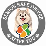 カーサイン 高齢者マーク SENIOR SAFE DRIVER ウルフドッグ マグネット 強力 直径13cm 肉球 日本製 車 ステッカー