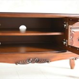 テレビ台 テレビボード 幅105cm アンティーク おしゃれ ローボード 完成品 TV台 木製 引き出し 脚付き 収納家具 天然木 彫刻 PALMAアンティークブラウン マホガニーのTVボード105 ヨー 新生活