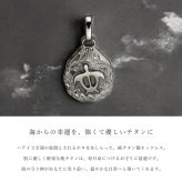 金属アレルギー対応 ペンダントトップ ハワイアンジュエリー 純チタン ペンダントトップ 刻印無料 誕生石 ホヌ ウミガメ ティアドロップ Sサイズ　チェーン別売りステンレスより軽く肌に優しい メンズ レディース プレゼント 敬老の日 【品番：TIP325S】