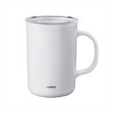 ハリオ セラミックコーティング 真空二重保温マグ 470mL ホワイト マグカップ ステンレスマグ 保温保冷 カップ【北海道・沖縄県・離島 配送不可】