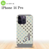iPhone14 Pro iPhone14 Pro スマホケース 背面ケース ハードケース ドット 水玉 C グレー 青 +アルファベット 2022年 9月発売 nk-i14p-1650i