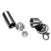 【特価品】携帯用 オイルタンク メーカー処分品 キーホルダー 持ち運び ZIPPO/オイルライター用 コンテナ 必需品 石入れ フリントホルダー付き ジッポー シルバー カラビナ