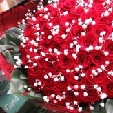 プロポーズ 赤バラ 40本 かすみ草 花束 枯れないプリザーブドフラワー 赤バラ 花束 40本使用 本数言葉は 真実の愛 
