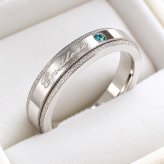 【ラッピング無料】 セミオーダージュエリー誕生石金属アレルギー対応 ステンレスリング単品 刻印 名入れ シルバー エンゲージ 結婚 エンドレス(シルバー)  ギフト 大人かわいい 指輪ギフト ジーラブ