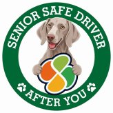 カーサイン 高齢者マーク SENIOR SAFE DRIVER ワイマラナー ステッカー シール 直径13cm 肉球 日本製 車