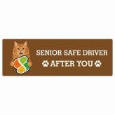 カーサイン 高齢者マーク SENIOR SAFE DRIVER アメリカンボブテイル ステッカー シール 長方形 15x5cm 肉球 日本製 車
