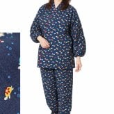 作務衣 楽粋 総柄 日本製 女性 婦人 さむえ 綿100％ 6220 OK-20 レディース 部屋着 作業着 ルームウエア 制服 ユニフォーム 和食店 仕事着 母の日 ギフト 敬老の日 クリスマスギフト プレゼント 和柄 和装
