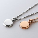 ペアネックレス ステンレス つけっぱなし 刻印 大人 ブランド シンプル 金属アレルギー対応 オクタゴン 八角形 プレート 金アレ サージカルステンレス 2本セット クリスマス 誕生日 記念日 プレゼント テラグラティア Terra-gratia【lstn038pair】