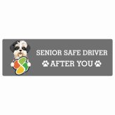 カーサイン 高齢者マーク SENIOR SAFE DRIVER マルックス ステッカー シール 長方形 20x6.7cm 肉球 日本製 車