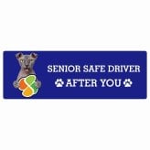 カーサイン 高齢者マーク SENIOR SAFE DRIVER ユークレニアンレフコイ ステッカー シール 長方形 20x6.7cm 肉球 日本製 車