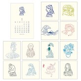 カレンダー 2027 卓上 MATOKA マトカ レディース 女性 おしゃれ 令和9年 マンスリー 月曜始まり 1月始まり デスクカレンダー 木製 スタンド かわいい 大人可愛い イラスト 動物 アニマル 犬 羊 ひつじ ゴッホ 名画 美術 アート 篠原まやこ イラスト コンパクト インテリア