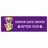 カーサイン 高齢者マーク SENIOR SAFE DRIVER チワパグ ステッカー シール 長方形 15x5cm 肉球 日本製 車