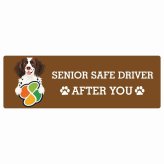 カーサイン 高齢者マーク SENIOR SAFE DRIVER スモールミュンスターレンダー ステッカー シール 長方形 20x6.7cm 肉球 日本製 車