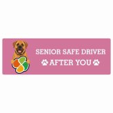 カーサイン 高齢者マーク SENIOR SAFE DRIVER 土佐犬 ステッカー シール 長方形 20x6.7cm 肉球 日本製 車