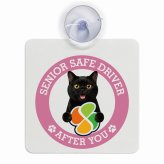 カーサイン 高齢者マーク SENIOR SAFE DRIVER ボンベイ 車内用 吸盤タイプ 収れん火災防止タイプ 肉球 日本製 車 ステッカー