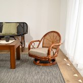 チェア 椅子 籐回転 籐 回転 座面高23cm 選べるクッション6種類 プリント生地タイプ 織り生地タイプ肘掛け 籐製 クッション 軽い 和風 和モダン 家具 和室 リビング 誕生日 プレゼント おすすめ 母 祖母 父 祖父