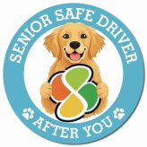 カーサイン 高齢者マーク SENIOR SAFE DRIVER ゴールデンレトリバー マグネット 強力 直径13cm 肉球 日本製 車 ステッカー
