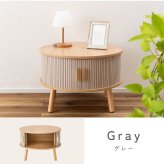 ローテーブル 小さめ センターテーブル 引き戸 丸テーブル リビングテーブル 一人暮らし 収納付き 円形 幅58cm コンパクト 省スペース 木目調 北欧 韓国インテリア 脚付き リブデザイン グレー ベージュ おしゃれ 東谷 TAP-420