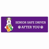 カーサイン 高齢者マーク SENIOR SAFE DRIVER ワイヤーフォックステリア ステッカー シール 長方形 20x6.7cm 肉球 日本製 車