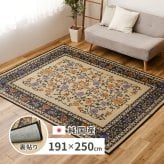 夏ラグ 夏用カーペット 国産 い草ラグ イデア 約191×250cm 裏貼り 滑り止め加工 センターラグ アクセントラグ 花柄 新生活