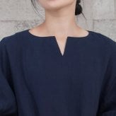 ワンピース レディース リネン100％（麻100％） ネグリジェ フレンチリネン 日本製 五分袖 半袖 かぶり 無地 夏用 ルームウェア ネグリジェ 入院 ギフト 【19130763】