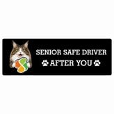 カーサイン 高齢者マーク SENIOR SAFE DRIVER ノルウェージャンフォレストキャット ステッカー シール 長方形 15x5cm 肉球 日本製 車