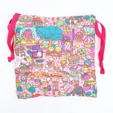 サンリオ ハローキティ ボアフェイス巾着 ラッピング柄 (ピンク) Sanrio