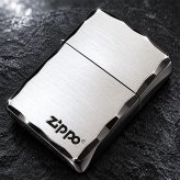 ZIPPO ライター アーマー ジッポ 重厚 シンプル ロゴ シルバーサテン＆ブラック 両面コーナー彫刻 黒銀 渋い かっこいい おしゃれ ギフト プレゼント