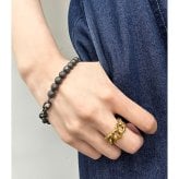 アルマーニエクスチェンジ ブレスレット ユニセックス メンズ レディース 半貴石 ヘマタイト チェーン ブラック プレゼント 誕生日 記念日 プレゼント ギフト 成人 卒業 入学
