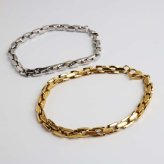 ステンレス 珍しい形状 チェーンブレスレット メンズブレスレット ゴールド シルバー スクエア シンプル 重厚感 存在感 メタル 男性 金属アレルギー対応