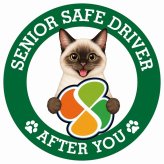 カーサイン 高齢者マーク SENIOR SAFE DRIVER シャム ステッカー シール 直径13cm 肉球 日本製 車