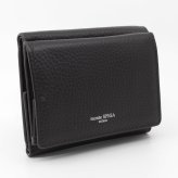 モンテスピガ　monte SPIGA　コンパクト財布　MOSMSP301BK　ブラック　黒　シュリンクレザー　牛革　三つ折り財布　トライフォード ウォレット