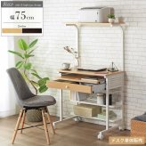 デスク チェア パソコン ハイタイプ 幅75cm 棚付き 引き出し キャスター付き 収納 テレワーク 在宅 ルーター プリンター 置き ワーク PC 書斎机 勉強机 大人 オフィス 省スペース おしゃれ 北欧 ブラウン ナチュラル iwp-65 新生活