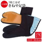【2足組】きねや無敵地下足袋 青縞 地下足袋 7枚こはぜ 総二重縫 手縫い底 きねや足袋 藍染 紺 22～30cm メンズ レディース お祭り 祭り足袋 足袋 祭足袋 よさこい だんじり みこし お神輿 衣装 たび きねや地下足袋【送料無料】